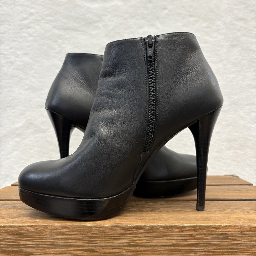 Stuart Weitzman Ankle Boots Napa Leather Black Platform Stiletto Booties 9.5M - Picture 7 of 14